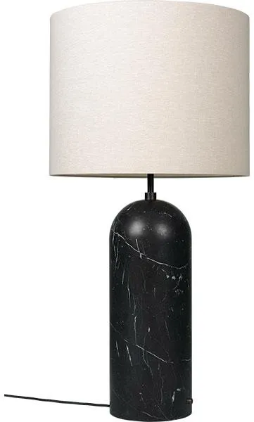 GUBI Gravity Golvlampa Svart Marmor och Linsskärm XL Låg