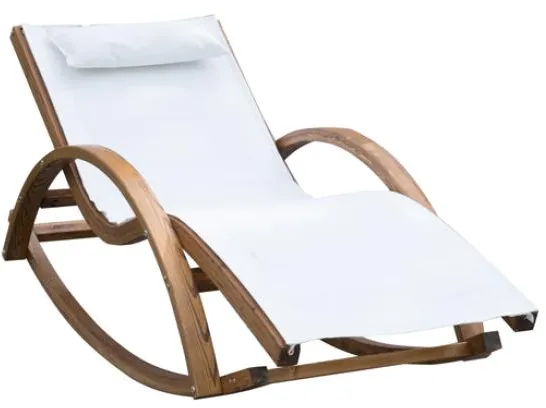 Homeville Lux solsäng i lärkträ med gungfunktion 150x60x50cm