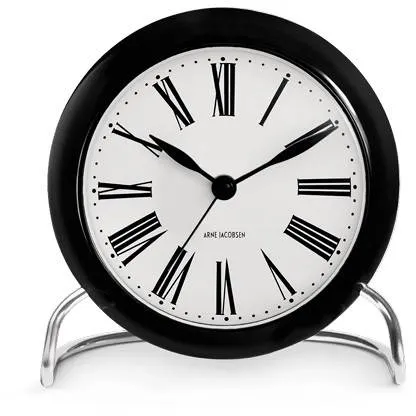 Arne Jacobsen Roman Bordklocka - Ø:11 cm - Vit/Svart